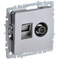 Розетка компьютерная + телевизионная 2-м Brite РТВ/РК12-БрА RJ45 кат.5E + TV механизм алюм. IEK BR-AK20-1-K47 Розетка компьютерная + телевизионная 2-м Brite РТВ/РК12-БрА RJ45 кат.5E + TV механизм алюм. IEK BR-AK20-1-K47