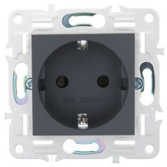 Розетка SKANDY 16А с заземл. защ. штроки б/к SK-R06T титан IEK SK-R14-16-1-K48