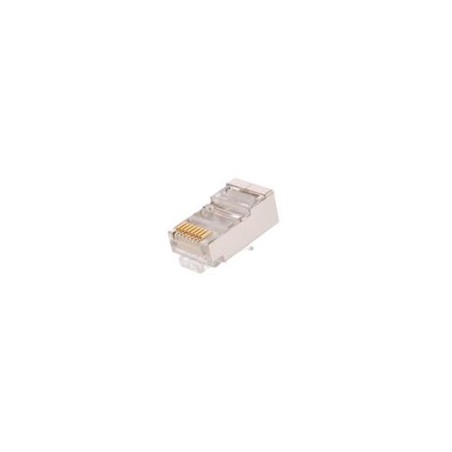 Коннектор RJ45 (8P8C) под витую пару кат.5E (класс D) экранир. 100МГц покрытие 3мкд универс. ножи для проводников 0.47-0.51мм (у