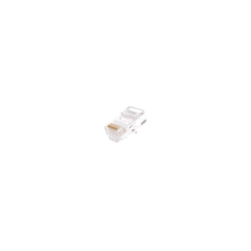 Коннектор RJ45 (8P8C) под витую пару кат.5E (класс D) неэкранир. 100МГц покрытие 3мкд универс. ножи для проводников 0.47-0.51мм 