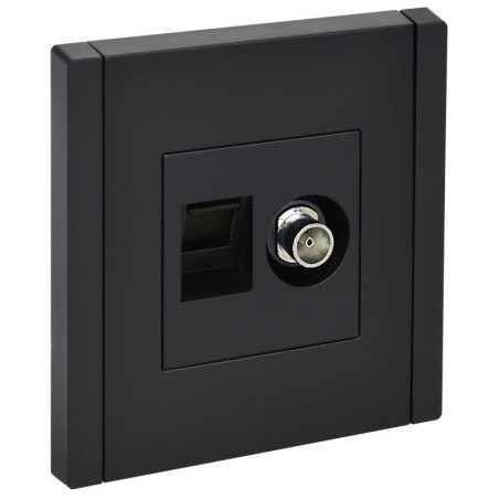 Розетка 2-м TV+RJ45 кат.6 FORTE@PIANO FP137 черн. IEK FP-AK20-2-K02