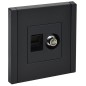 Розетка 2-м TV+RJ45 кат.6 FORTE@PIANO FP137 черн. IEK FP-AK20-2-K02