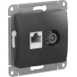 Розетка компьютерная + телевизионная 2-м Glossa RJ45 кат.5E + TV механизм антрацит SE GSL000789