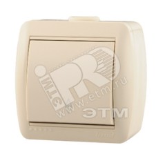 Переключатель проходной 1-кл. ОП Nata 10А IP20 крем. LEZARD 710-0300-105