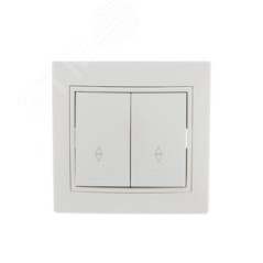Переключатель проходной 2-кл. СП Mira 10А IP20 с бел.вставкой бел. LEZARD 701-0202-106