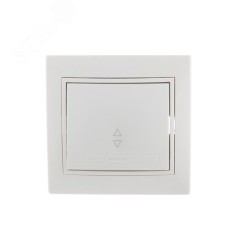 Переключатель проходной 1-кл. СП Mira 10А IP20 с бел.вставкой бел. LEZARD 701-0202-105
