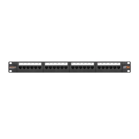 Патч-панель 19дюйм 1U кат.5E (класс D) неэкранир. 24 порта 100МГц RJ45 (8P8C) 110/KRONE T568A/B с органайзером черн. NIKOMAX NMC