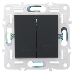 Выключатель жалюзи SKANDY 10А SK-V12G графит IEK SK-V15-0-10-K53