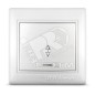 Переключатель проходной 1-кл. СП Севиль 10А IP20 с подсветкой бел. UNIVersal С0125