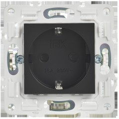 Розетка SKANDY 16А с заземл. защ. штроки SK-R04Bl черн. IEK SK-R14-16-K02