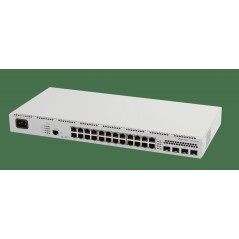 Коммутатор Ethernet MES2324P 24 порта 10/100/1000 Base-T (PoE/PoE+) 4 порта 10GBase-R (SFP+)/1000Base-X (SFP) L3 220В AC ELTEX M