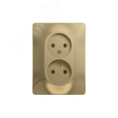 Розетка 2-м СП Glossa 16А IP20 без заземл. в сборе титан SE GSL000420