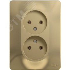Розетка 2-м СП Glossa 16А IP20 без заземл. в сборе титан SE GSL000420