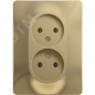 Розетка 2-м СП Glossa 16А IP20 без заземл. в сборе титан SE GSL000420