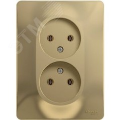 Розетка 2-м СП Glossa 16А IP20 без заземл. в сборе титан SE GSL000420