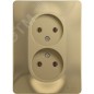 Розетка 2-м СП Glossa 16А IP20 без заземл. в сборе титан SE GSL000420
