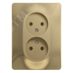 Розетка 2-м СП Glossa 16А IP20 без заземл. в сборе титан SE GSL000420