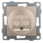 Механизм розетки компьютерной и телефонной RJ45 RJ12 СП Ugra шампань GUSI С11КТ-027 Механизм розетки компьютерной и телефонной RJ45 RJ12 СП Ugra шампань GUSI С11КТ-027