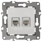 Розетка компьютерная + телефонная 2-м Эра12 12-3109-02 RJ45 + RJ11 IP20 сл. кость Эра Б0018249