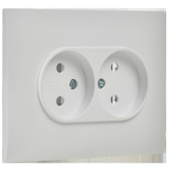 Розетка 2-м SKANDY 10А без заземл. без защ. шторок в сборе SK-R10W арктич. бел. IEK SK-R20-10-K01-F