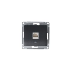 Розетка компьютерная 1-м Glossa RJ45 кат.5E механизм антрацит SE GSL000781K