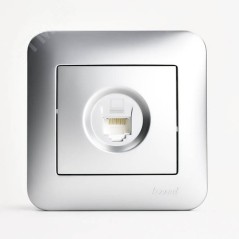 Розетка компьютерная 1-м СП Karina RJ45 механизм матов. серебр. LEZARD 707-4388-139