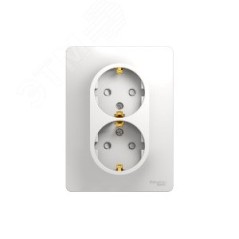 Розетка 2-м СП Glossa 16А IP20 с заземл. защ. шторки в сборе бел. SE GSL000126