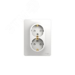 Розетка 2-м СП Glossa 16А IP20 с заземл. защ. шторки в сборе бел. SE GSL000126