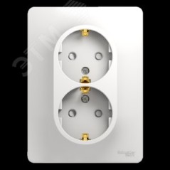 Розетка 2-м СП Glossa 16А IP20 с заземл. защ. шторки в сборе бел. SE GSL000126