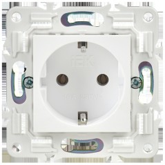 Розетка SKANDY 16А с заземл. защ. штроки б/к SK-R06W арктич. бел. IEK SK-R14-16-1-K01