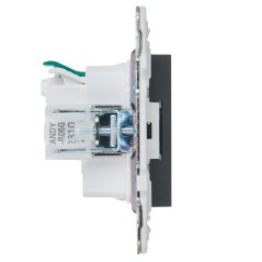 Розетка SKANDY 16А с заземл. защ. штроки б/к SK-R06G графит IEK SK-R14-16-1-K53