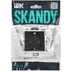 Розетка SKANDY 16А с заземл. без защ. шторок SK-R05Bl черн. IEK SK-R11-16-K02