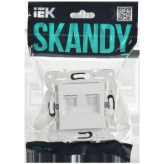 Розетка компьютерная двойная RJ45 кат.5E SKANDY SK-K03W арктич. бел. IEK SK-K20-1-K01