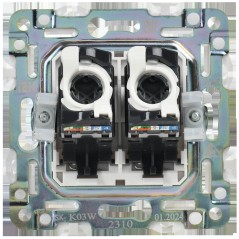 Розетка компьютерная двойная RJ45 кат.5E SKANDY SK-K03W арктич. бел. IEK SK-K20-1-K01