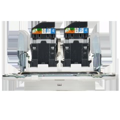 Розетка компьютерная двойная RJ45 кат.5E SKANDY SK-K03W арктич. бел. IEK SK-K20-1-K01