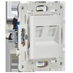 Розетка компьютерная двойная RJ45 кат.5E SKANDY SK-K03W арктич. бел. IEK SK-K20-1-K01