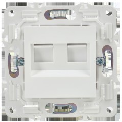 Розетка компьютерная двойная RJ45 кат.5E SKANDY SK-K03W арктич. бел. IEK SK-K20-1-K01