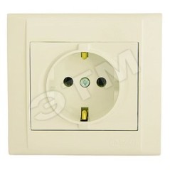 Розетка 1-м СП Defne 16А IP20 с заземл. крем. Makel 42010008