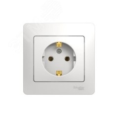 Розетка 1-м СП Glossa 16А IP20 с заземл. в сборе бел. SE GSL000142