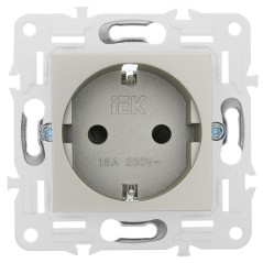 Розетка SKANDY 16А с заземл. защ. штроки SK-R04Sh шампань IEK SK-R14-16-K37