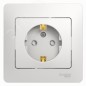 Розетка 1-м СП Glossa 16А IP20 с заземл. защ. шторки в сборе бел. SE GSL000144