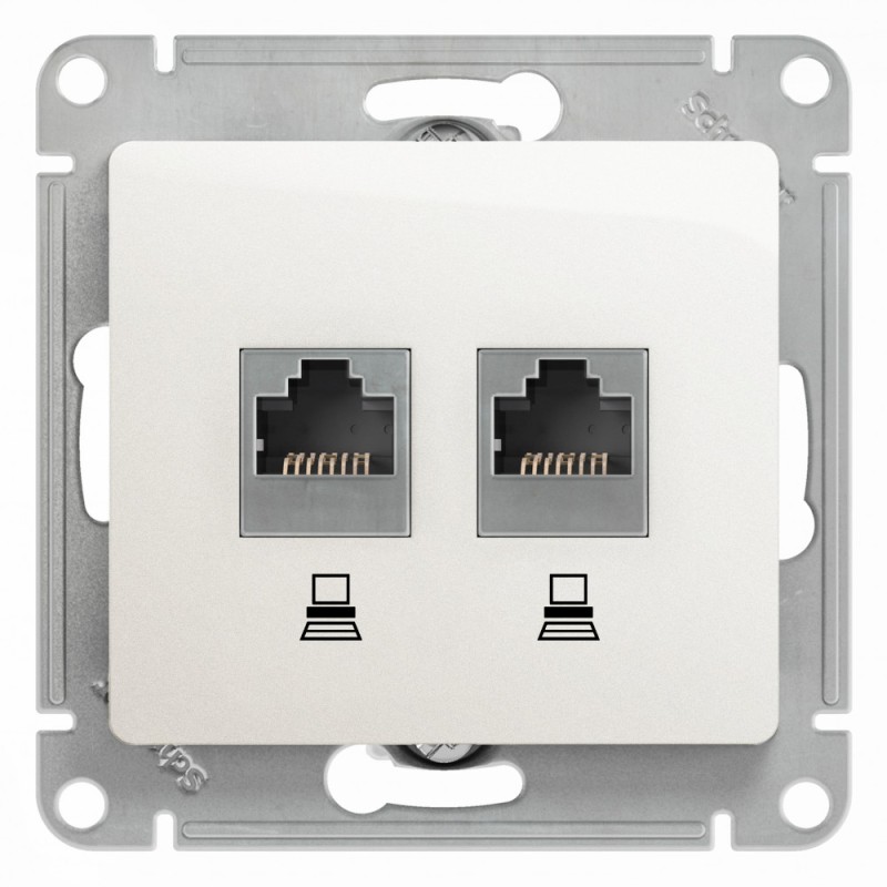 Розетка компьютерная 2-м Glossa RJ45 кат.5E механизм перламутр. SE GSL000685KK Розетка компьютерная 2-м Glossa RJ45 кат.5E механизм перламутр. SE GSL000685KK