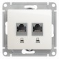 Розетка компьютерная 2-м Glossa RJ45 кат.5E механизм перламутр. SE GSL000685KK Розетка компьютерная 2-м Glossa RJ45 кат.5E механизм перламутр. SE GSL000685KK
