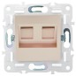 Розетка компьютерная двойная RJ45 кат.5E SKANDY SK-K03Sa песочн. IEK SK-K20-1-K98