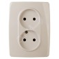 Розетка 2-м СП Эра12 12-2107-02 16А IP20 16AX 250В 2х2P сл. кость Эра Б0031239