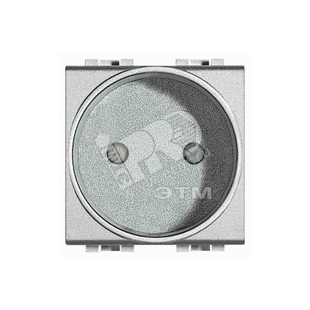 Розетка 1-м СП 2мод. 16А IP20 250В 2п защ. шторки франц. стандарт алюм. Leg BTC NT4143