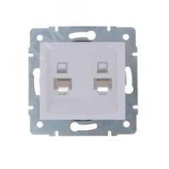 Розетка компьютерная 2-м СП Karina RJ45 механизм бел. LEZARD 707-0288-141