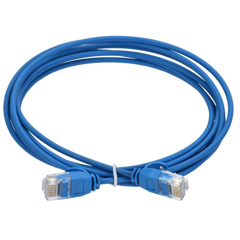 Патч-корд кат.5E UTP LSZH 1м slim язычок син. ITK PC03-C5EUL-1M-SL-WT