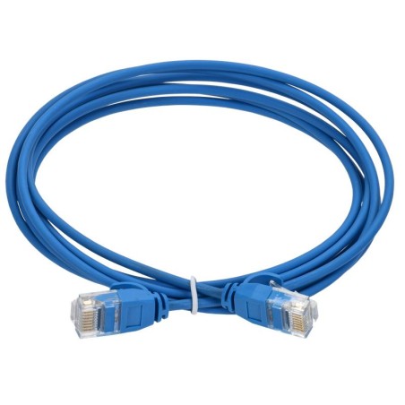 Патч-корд кат.5E UTP LSZH 1м slim язычок син. ITK PC03-C5EUL-1M-SL-WT