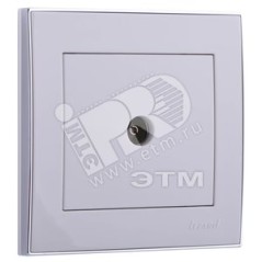 Розетка телевизионная проходная TV СП Rain с хром. боковой вставкой бел. LEZARD 703-0225-129
